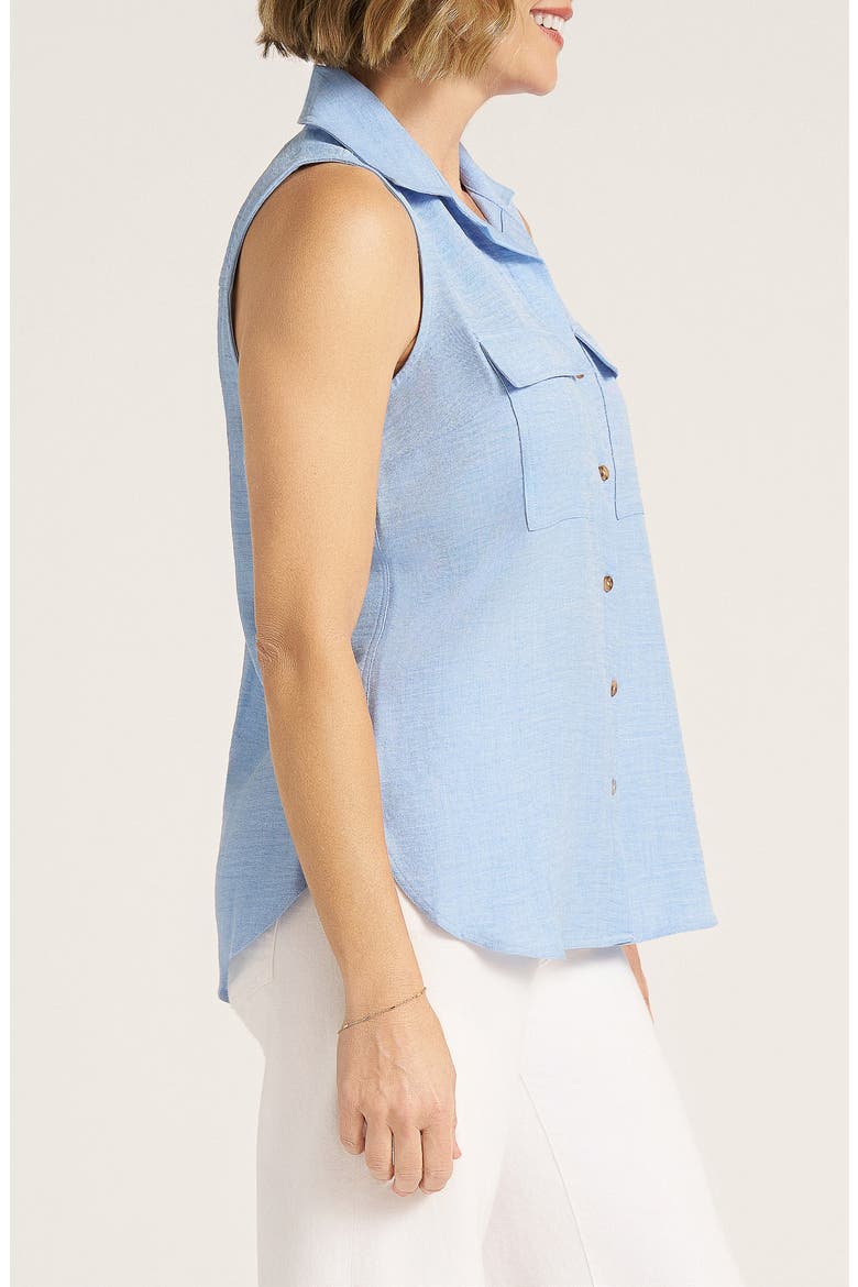 Euclid Sleeveless Button-Up Shirt, Alternate, color, CHAMBRAY