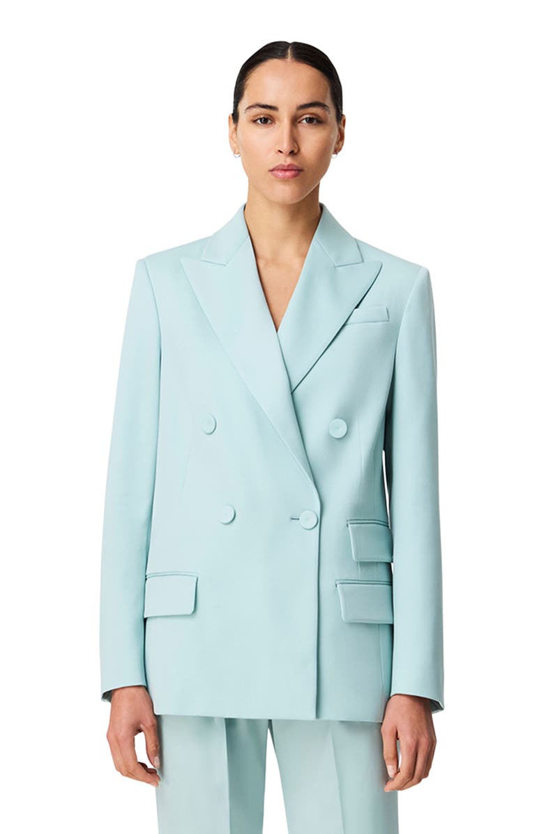 Another Tomorrow Relaxed Double Breasted Jacket, Main, color, Mist