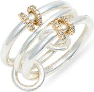 Spinelli Kilcollin Jovie Sterling Silver, 18K Gold & Diamond Linked Ring (Nordstrom Exclusive)