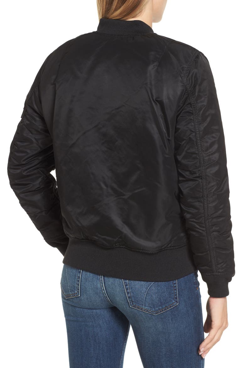 MA-1 W Bomber Jacket, Alternate, color, BLACK