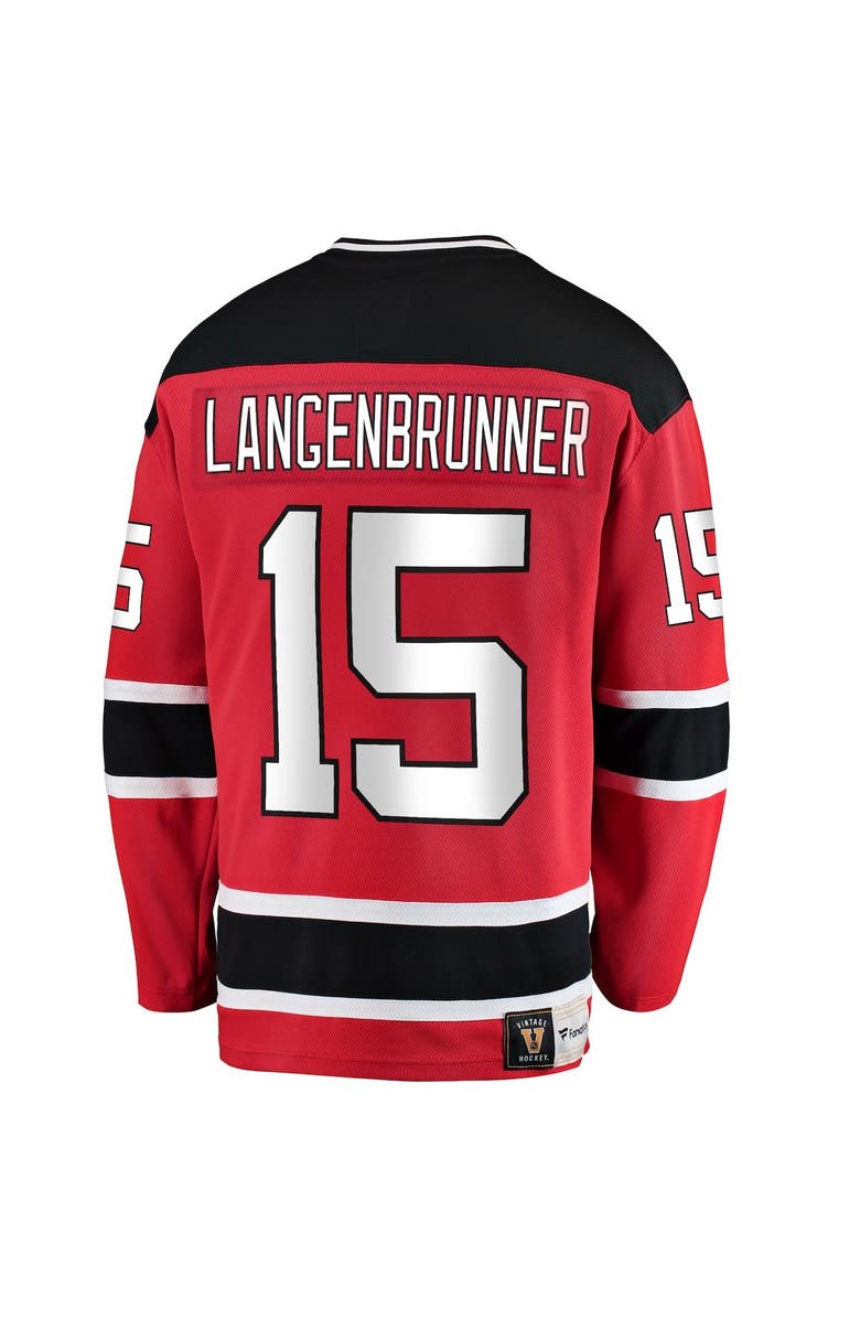 FANATICS Men's Fanatics Branded Jamie Langenbrunner Red New Jersey Devils Premier Breakaway Retired Player Jersey, Alternate, color, Red
