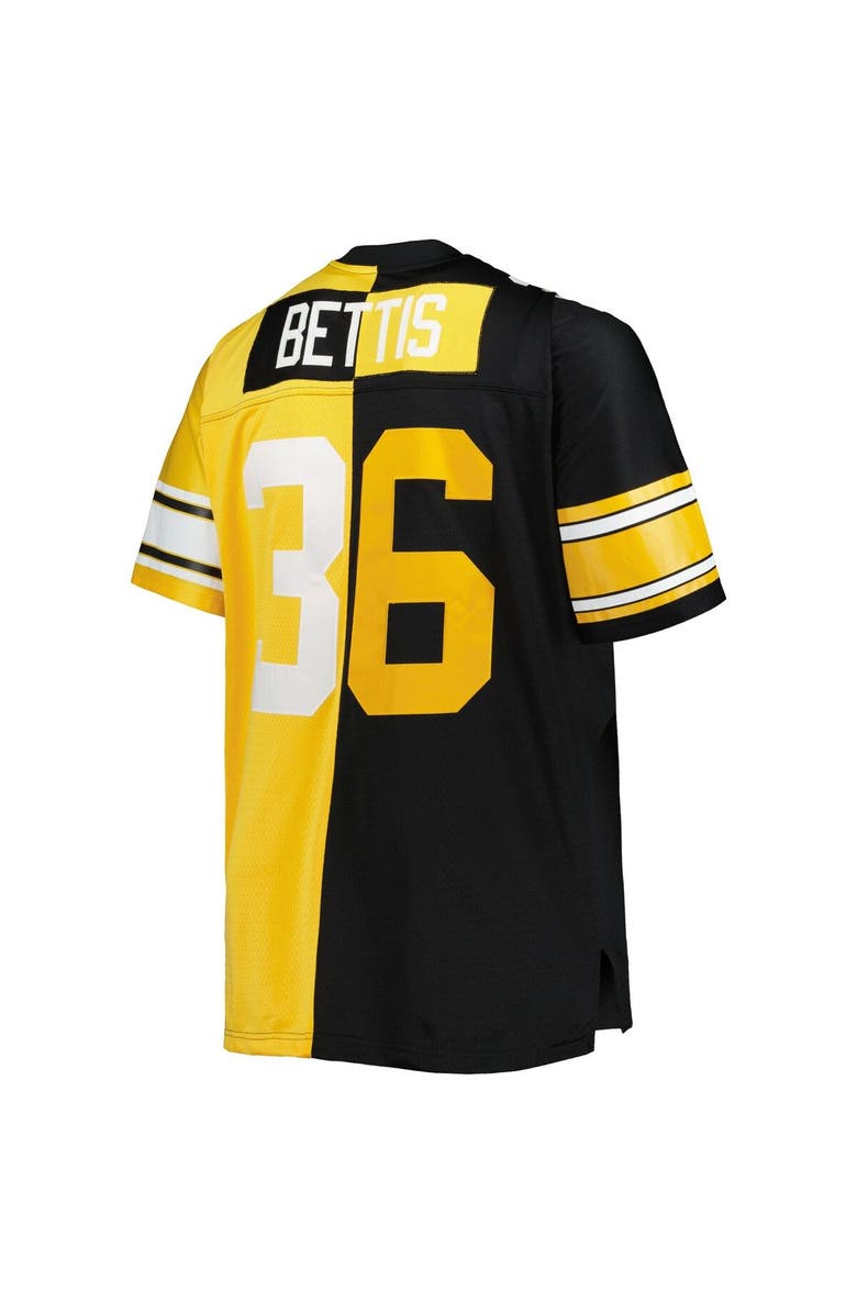 Mitchell & Ness Men's Mitchell & Ness Jerome Bettis Black/Gold Pittsburgh Steelers Big & Tall Split Legacy Retired Player Replica Jersey, Alternate, color, 