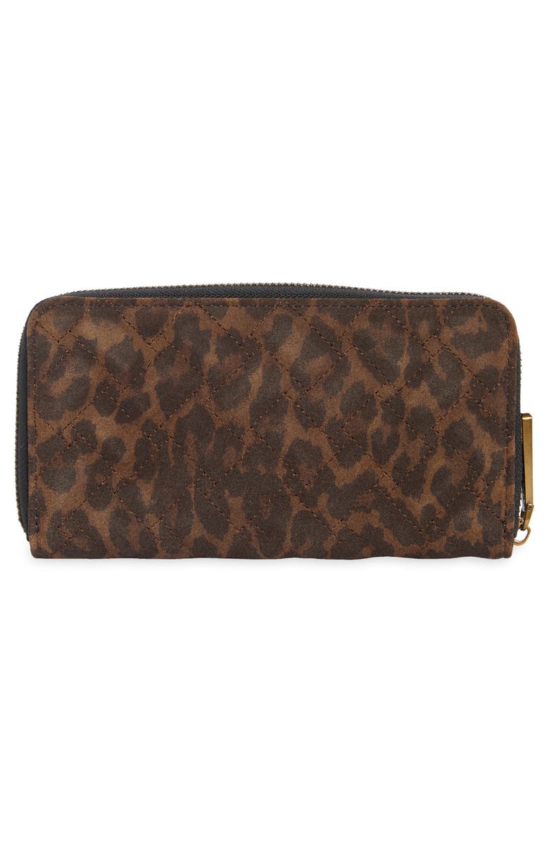 Kurt Geiger London Kensington Zip Around Studded Leather Wallet, Alternate, color, Dark.brown Combo