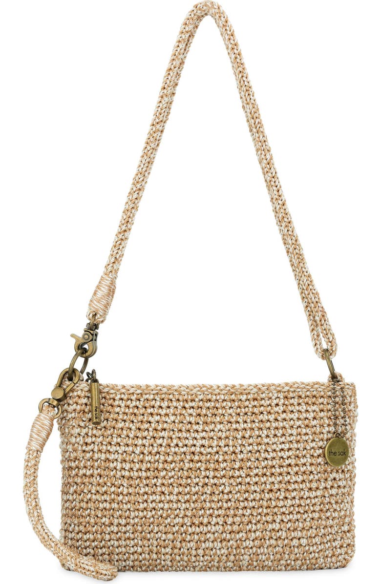 The Sak Vita Hand Crochet Crossbody Wristlet, Main, color, Bamboo Static