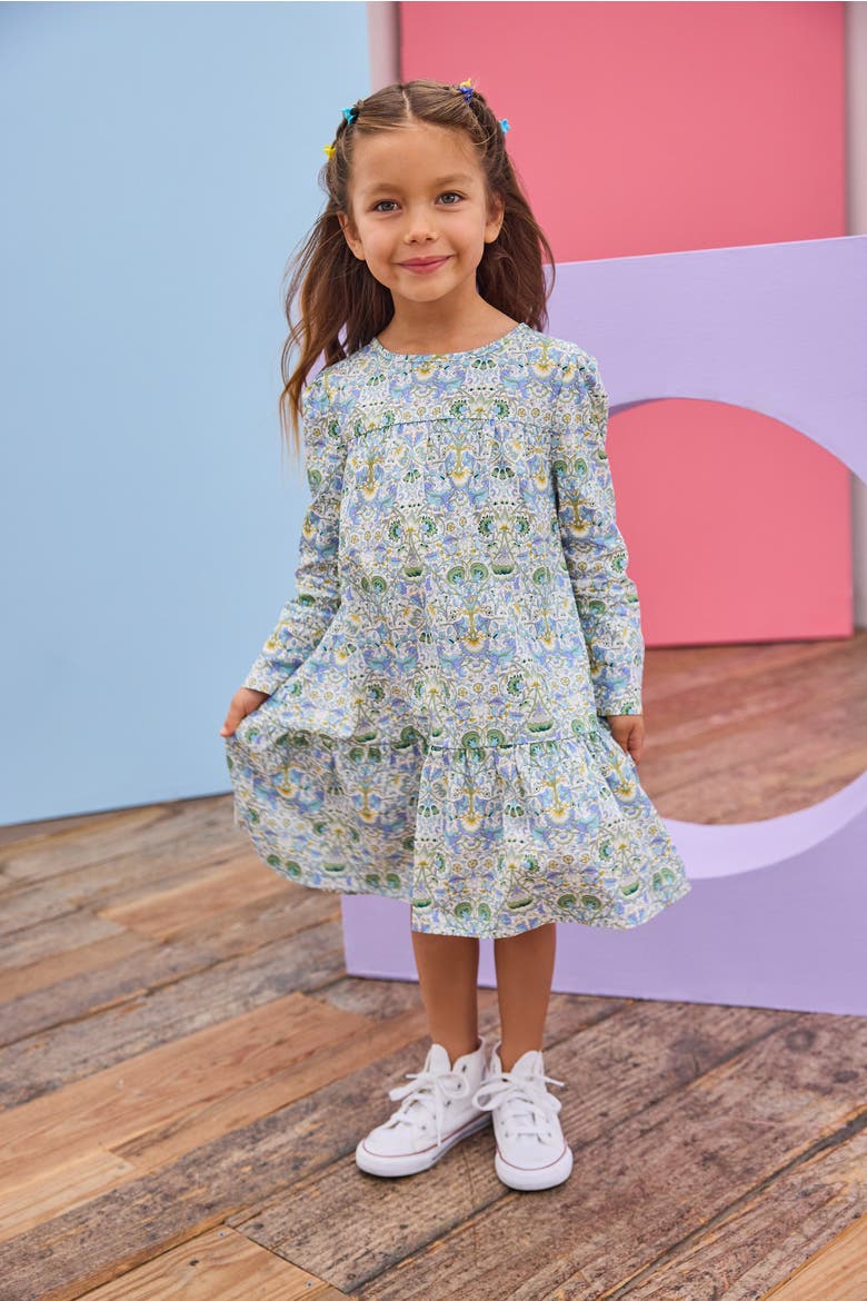 Kids' Floral Tiered Lisle Dress, Alternate, color, Deerfield Floral