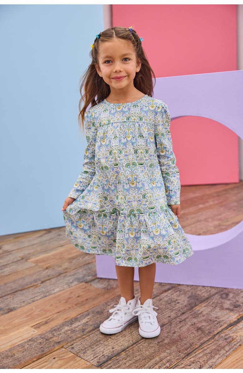 BISBY Kids' Floral Tiered Lisle Dress, Alternate, color, Deerfield Floral