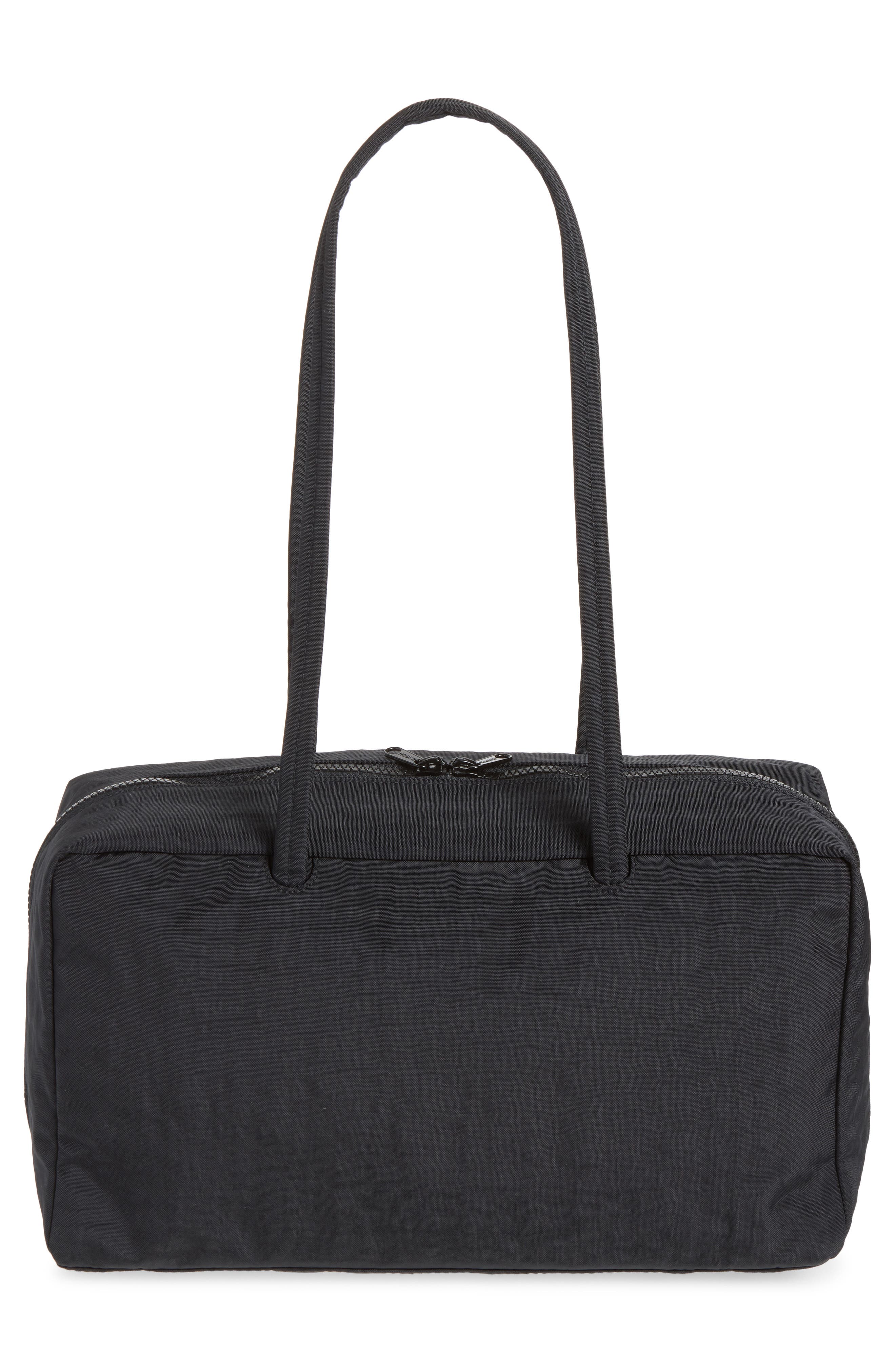 Medium Recycled Nylon Bowler Bag, Alternate, color, BLACK