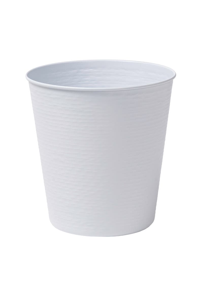 Remi Modern Classic Textured Steel 2-Gallon Wastebasket, Main, color, Matte White