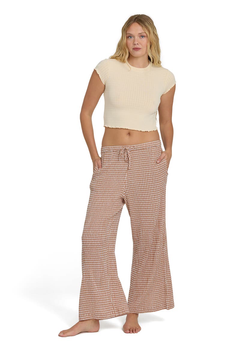Wanderer Bitty Check Drawstring Pants, Alternate, color, SUGAR ALMOND