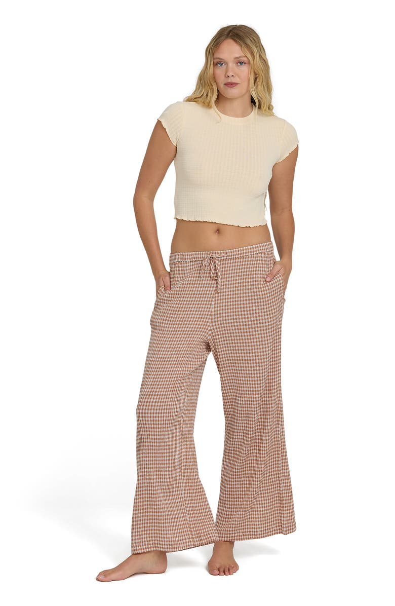 Billabong Wanderer Bitty Check Drawstring Pants, Alternate, color, Sugar Almond