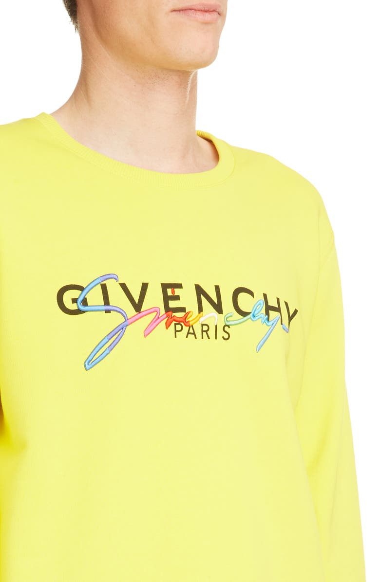 Givenchy Rainbow Logo Cotton Sweatshirt, Alternate, color, 
