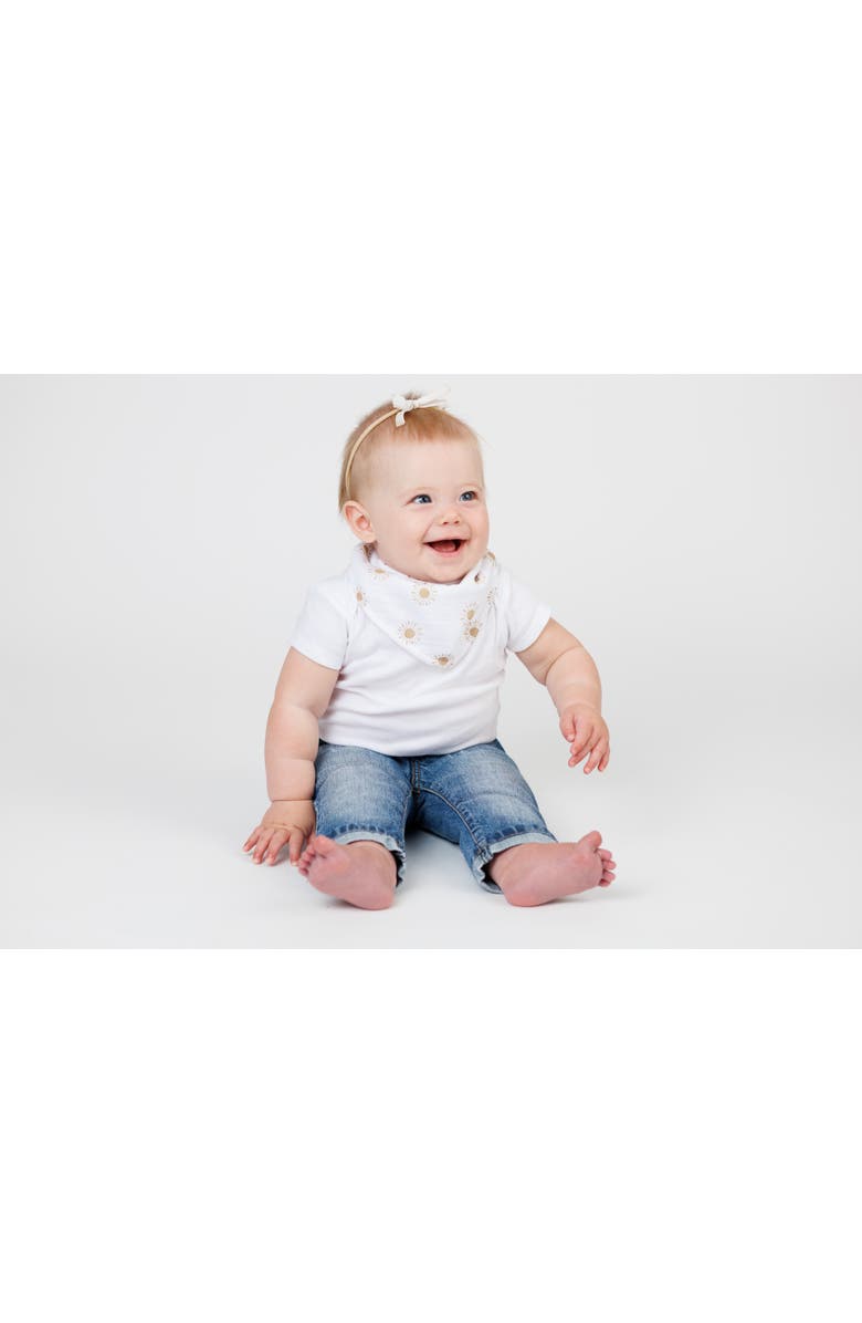 Lulujo Bandana Bibs 2 Pack, Alternate, color, Rainbows & Suns