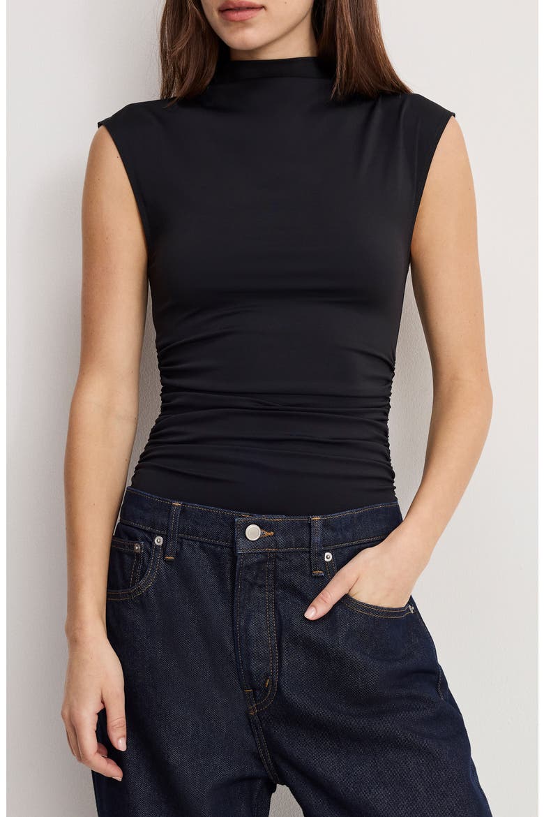 Weightless Mock Neck Bodysuit, Main, color, BLACK001