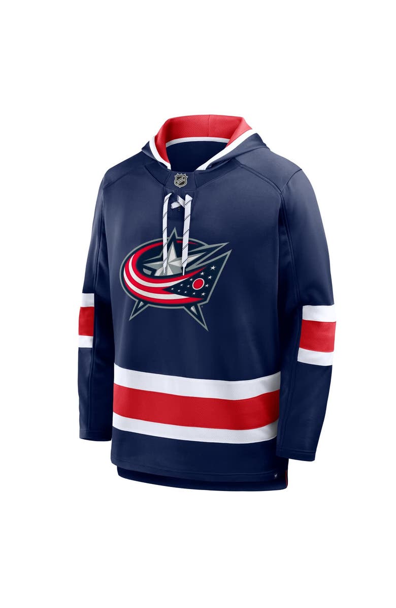 FANATICS Men's Fanatics Navy Columbus Blue Jackets Prime Time Fleece Hoodie, Alternate, color, Navy