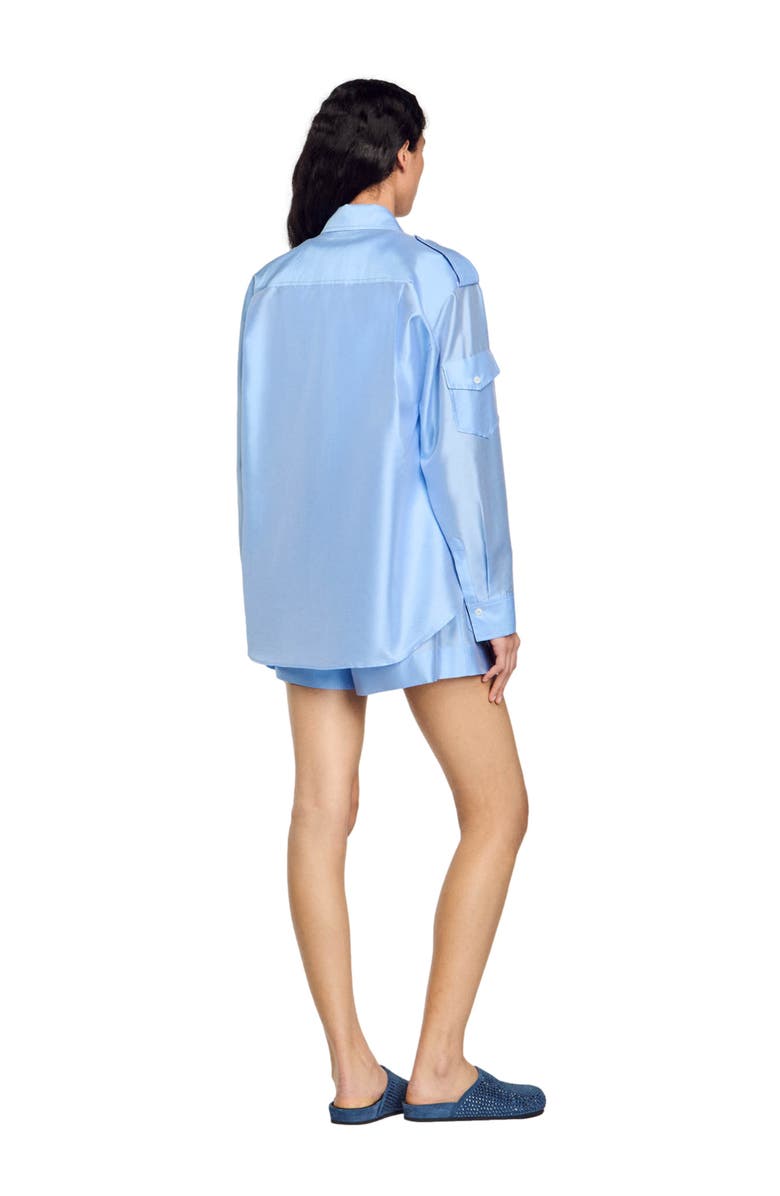 SANDRO Loose-fit satin shirt, Alternate, color,