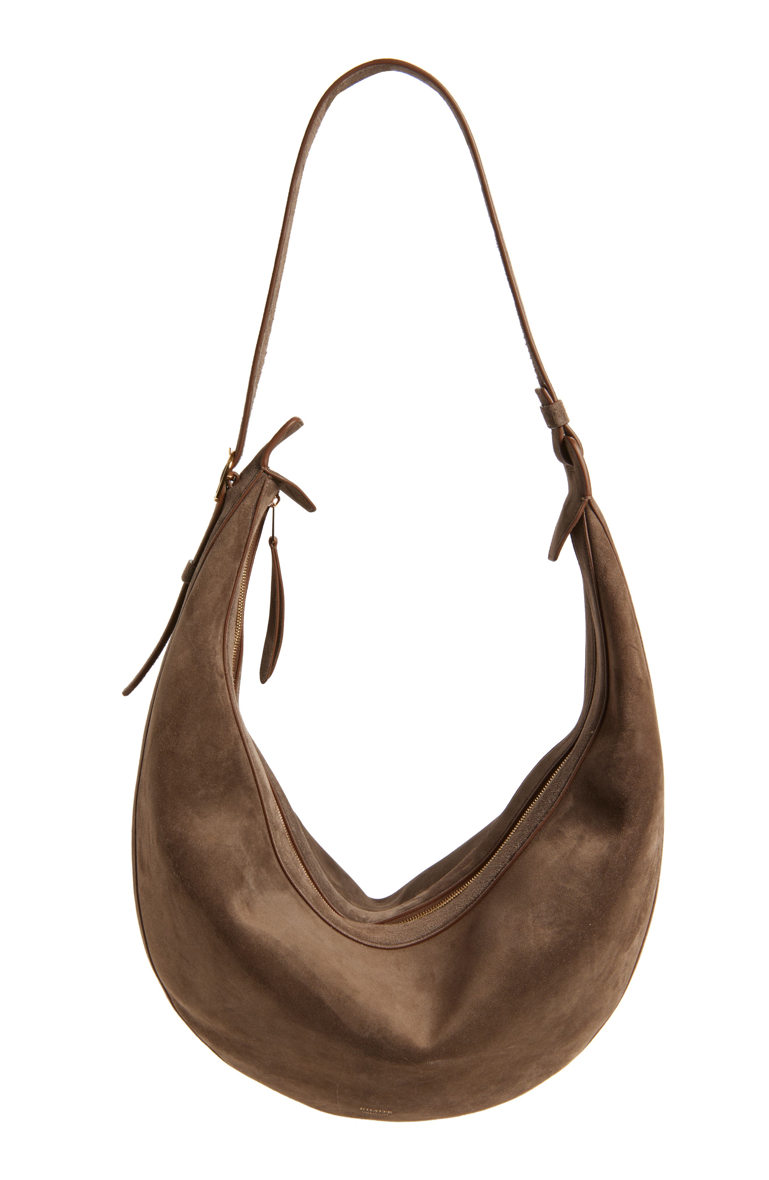 Khaite Augustina Suede Hobo, Main, color, Cedar 732