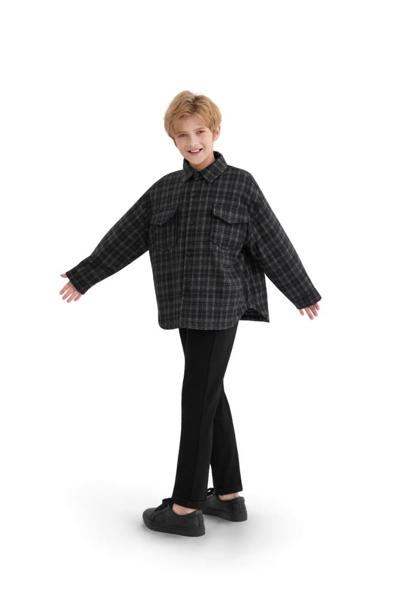 Plaid Flannel Shirt, Alternate, color, Black