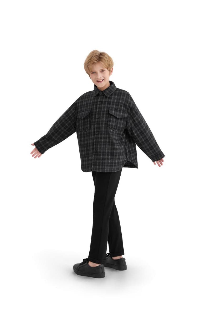 MOUSTACHE Plaid Flannel Shirt, Alternate, color, Black