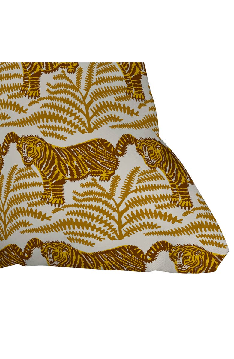 Deny Designs Oasis Tiger Throw Pillow, Alternate, color, Gold
