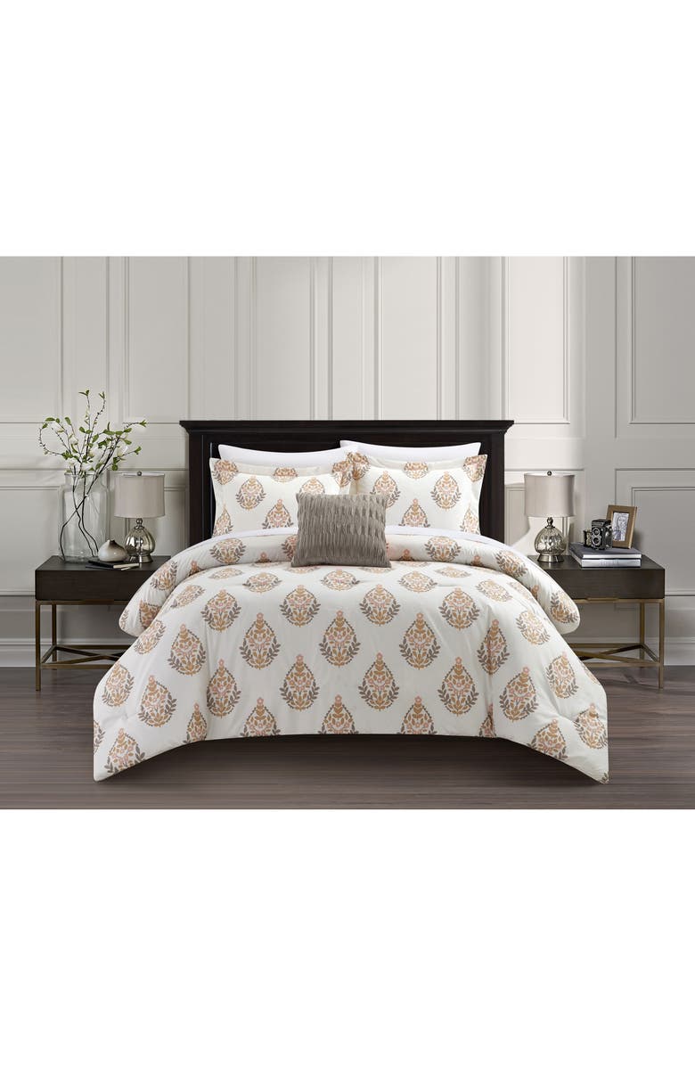 CHIC Clairessa Floral Medallion Pattern Comforter Set, Main, color, 