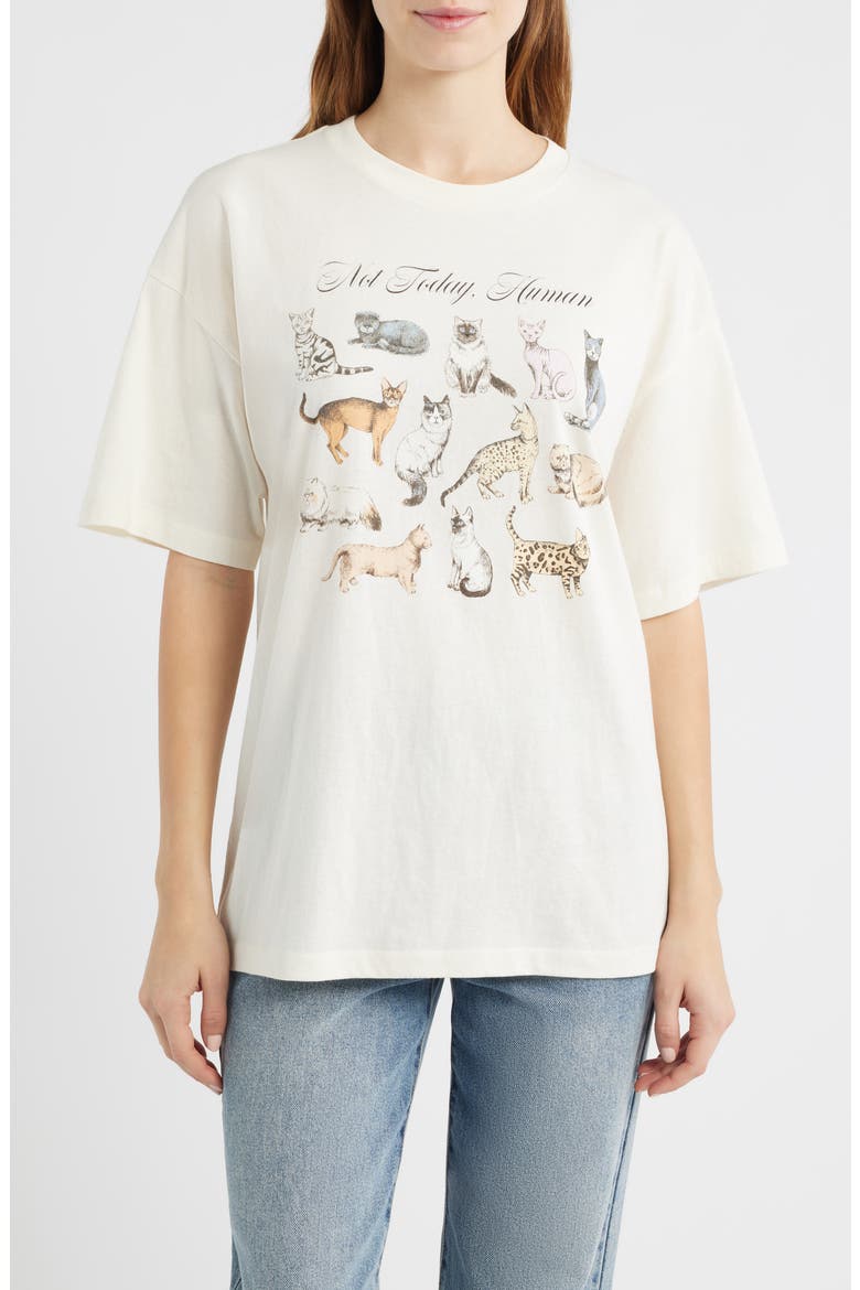 Not Today, Human Cotton Graphic T-Shirt, Main, color, MARSHMALLOW
