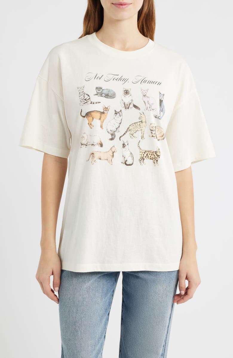 GOLDEN HOUR Not Today, Human Cotton Graphic T-Shirt, Main, color, Marshmallow