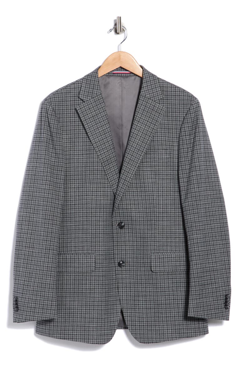Two-Button Notch Lapel Sport Coat, Main, color, GREY/ BLACK CHECK