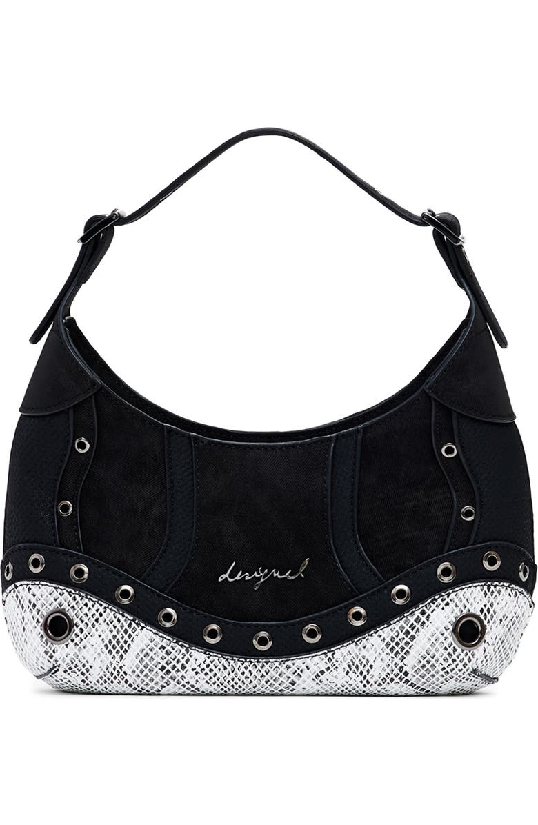 Desigual Two Tone Shoulder Bag, Main, color, Black