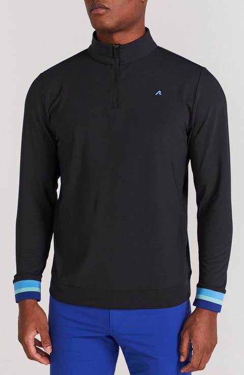 Hayden Contrast Cuff Quarter-Zip Pullover
