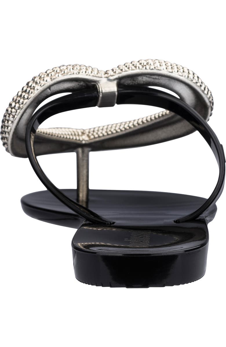 Melissa Big Heart Chrome Jelly Flip Flop, Alternate, color,