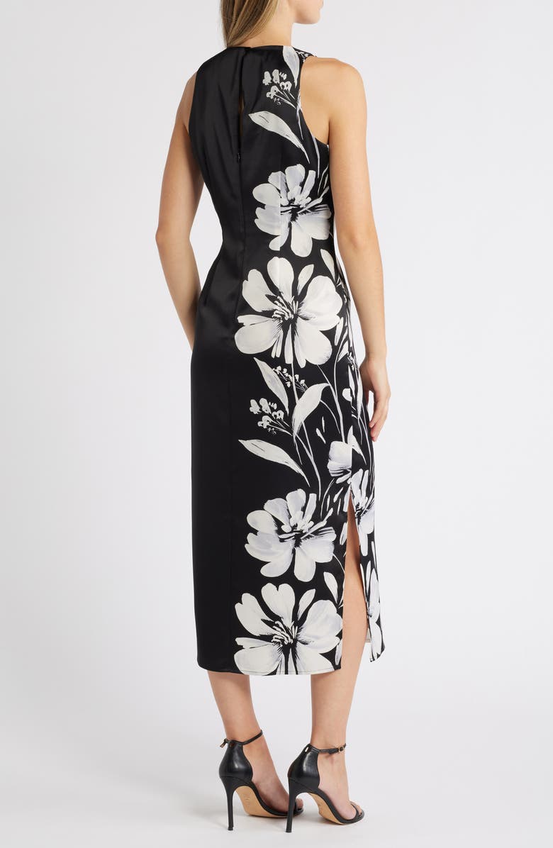 Anne Klein Floral Print Satin Midi Dress, Alternate, color, 