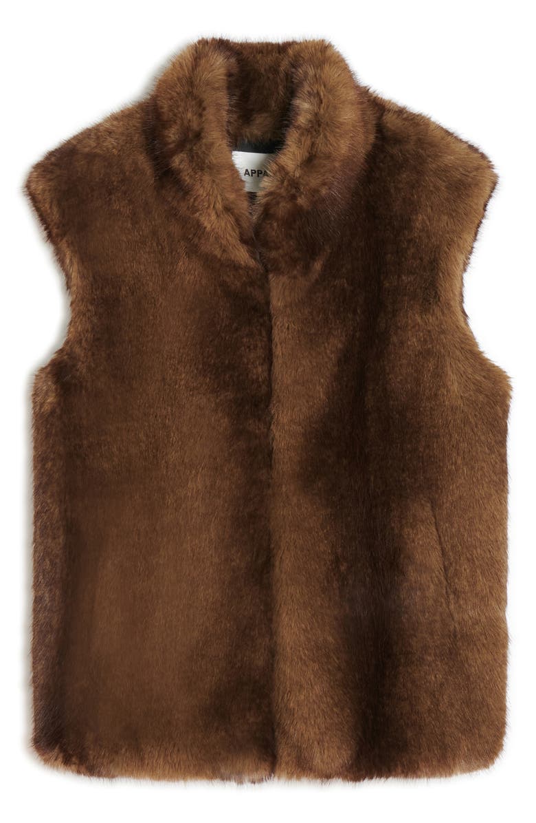 Apparis Laila Faux Mink Vest, Alternate, color, Mink