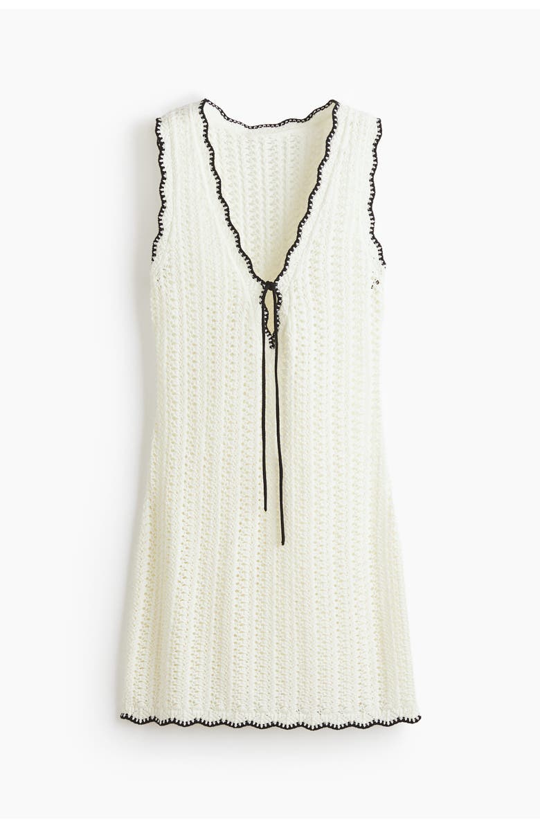 H&M Pointelle-knit beach dress, Alternate, color, White