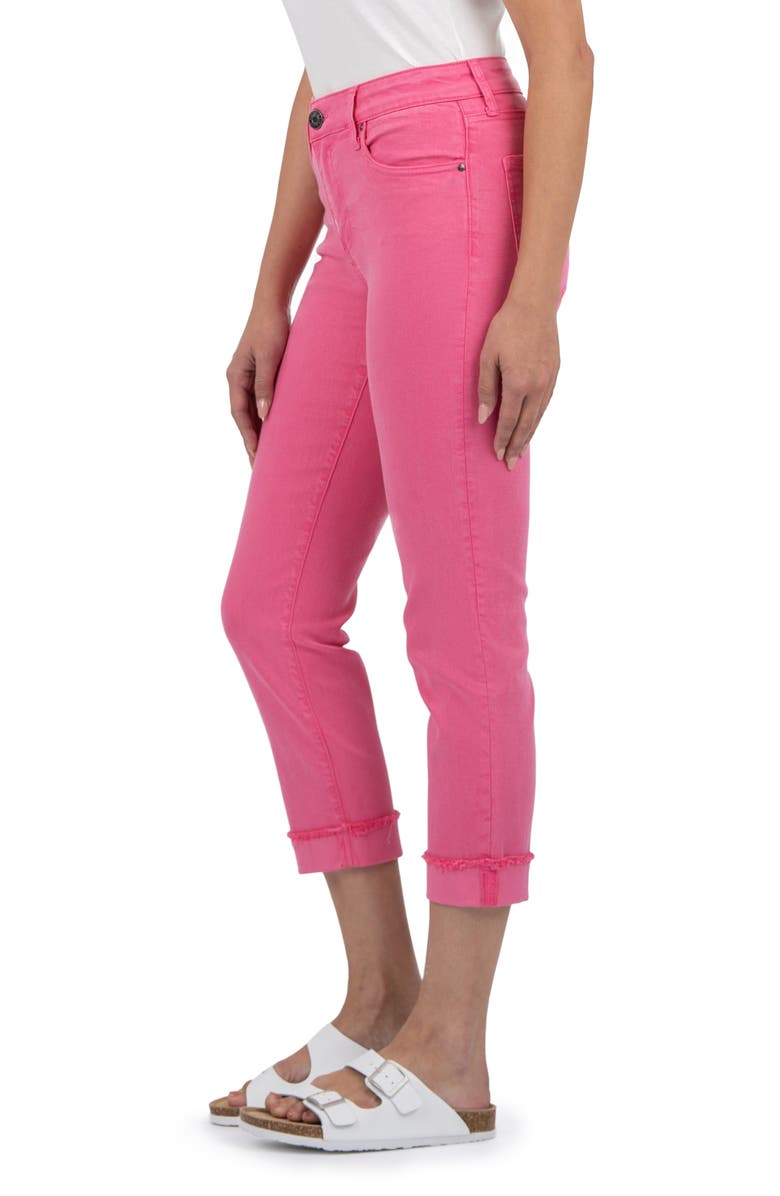 KUT from the Kloth Amy Fray Hem Crop Skinny Jeans, Alternate, color, Sugar Coral