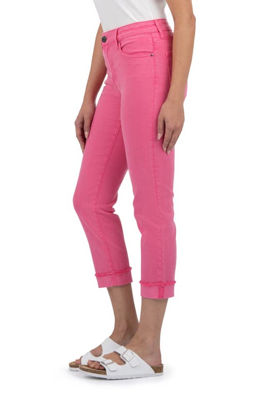Shop Kut From The Kloth Amy Fray Hem Crop Skinny Jeans In Sugar Coral