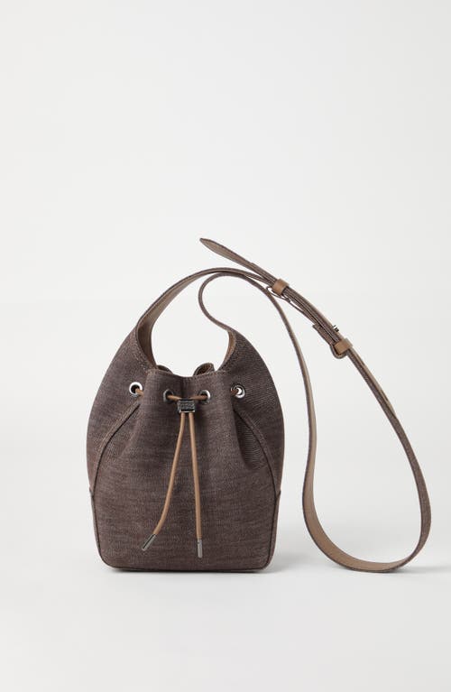 Shop Brunello Cucinelli Denim Small Bc Duo Bucket Bag In Dark Denim C003