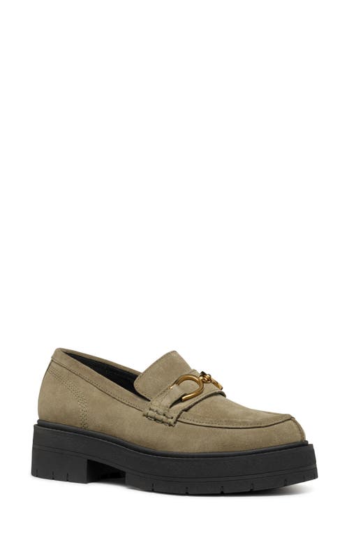 Geox Spherica Platform Bit Loafer in Dark Green 