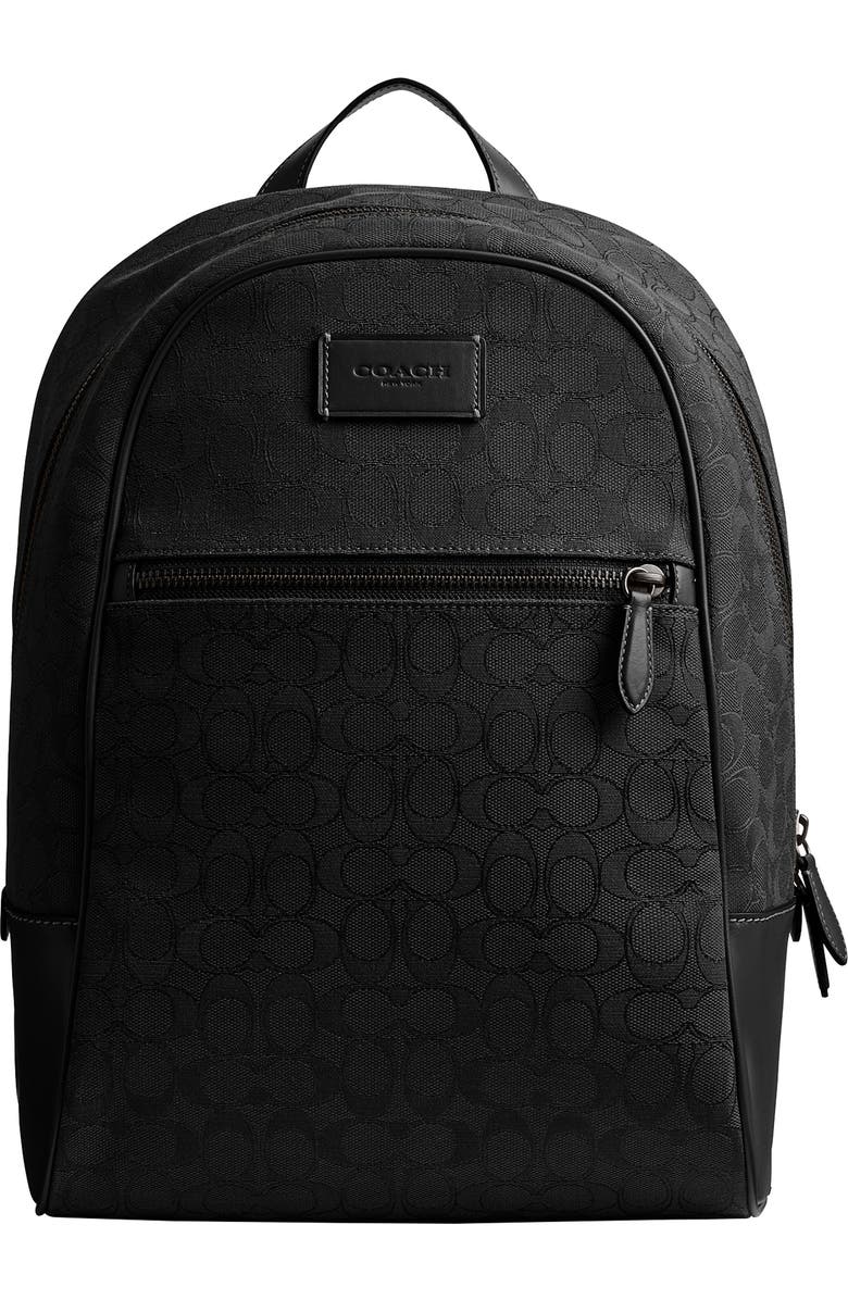 COACH Theo Logo Jacquard Backpack, Main, color,