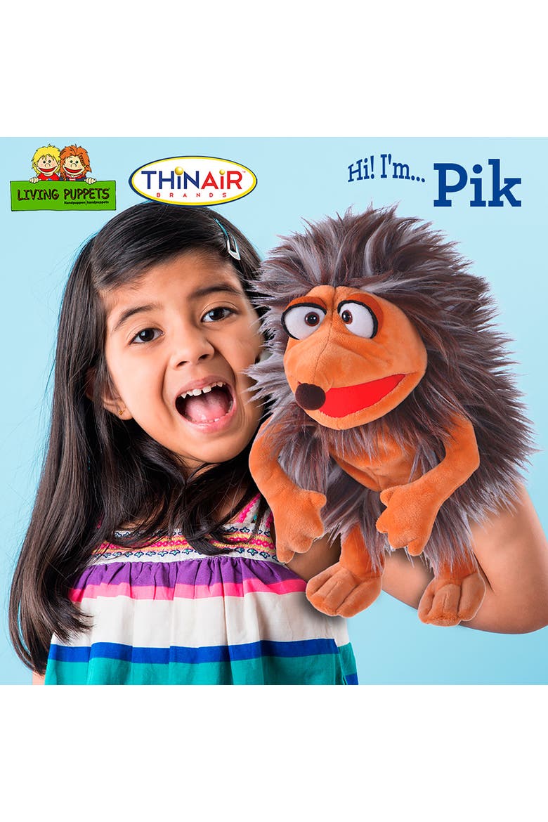 Pik The Hedgehog 12 Inch Plush Hand Puppet, Alternate, color, Multicolored
