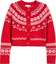 LoveShackFancy Shantae Fair Isle Merino Wool Cardigan