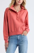 Treasure & Bond Funnel Neck Henley Sweatshirt
