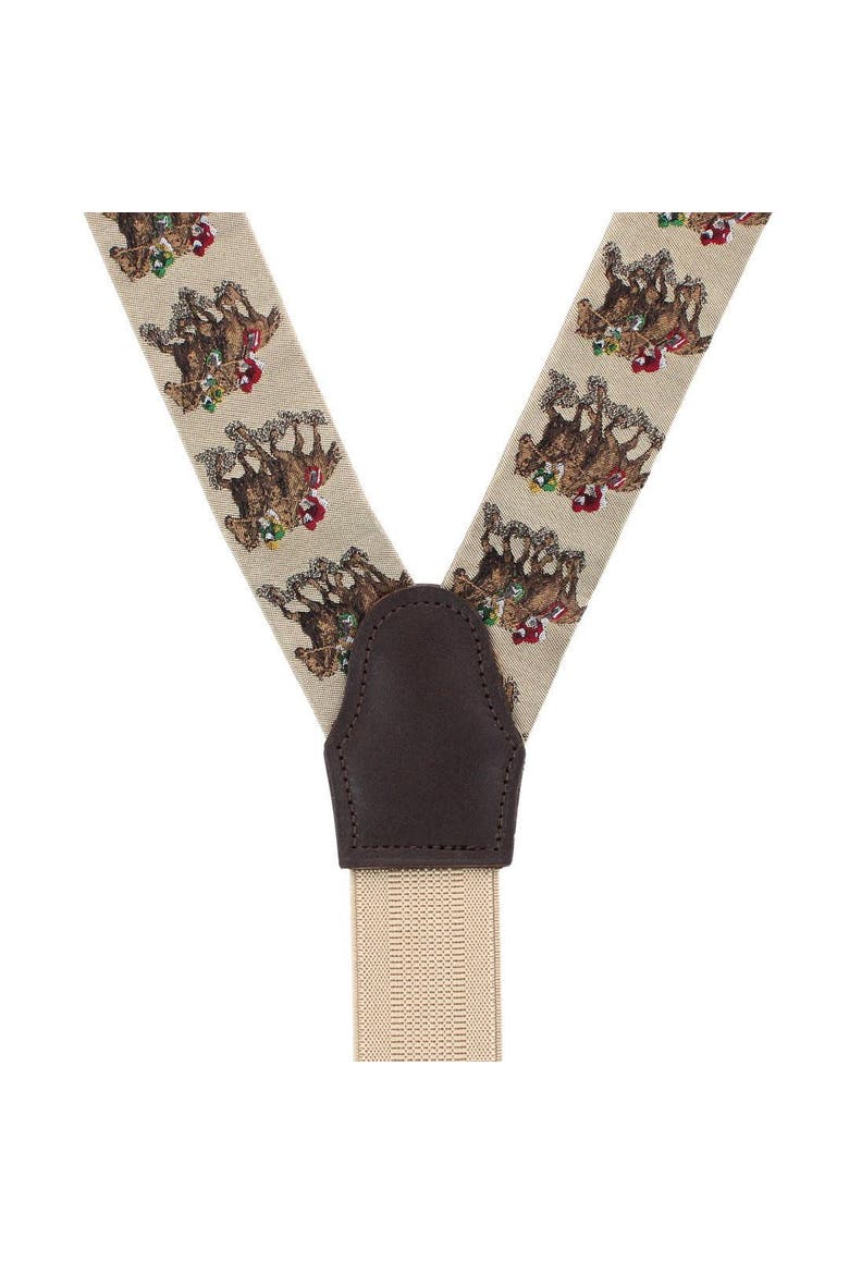 The Home Stretch Novelty Silk Button End Suspenders, Alternate, color, Taupe