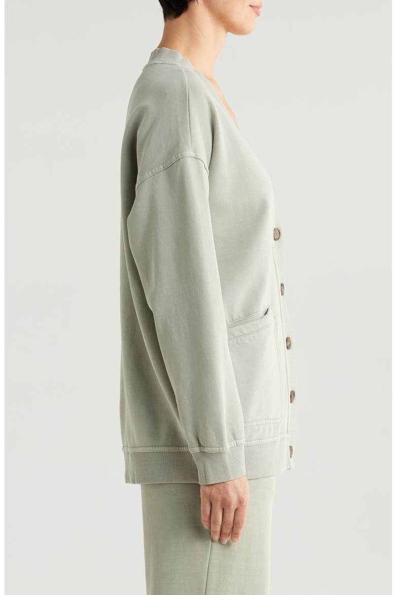 Cloud Nine Cotton Blend Fleece Cardigan, Alternate, color, SHADOW