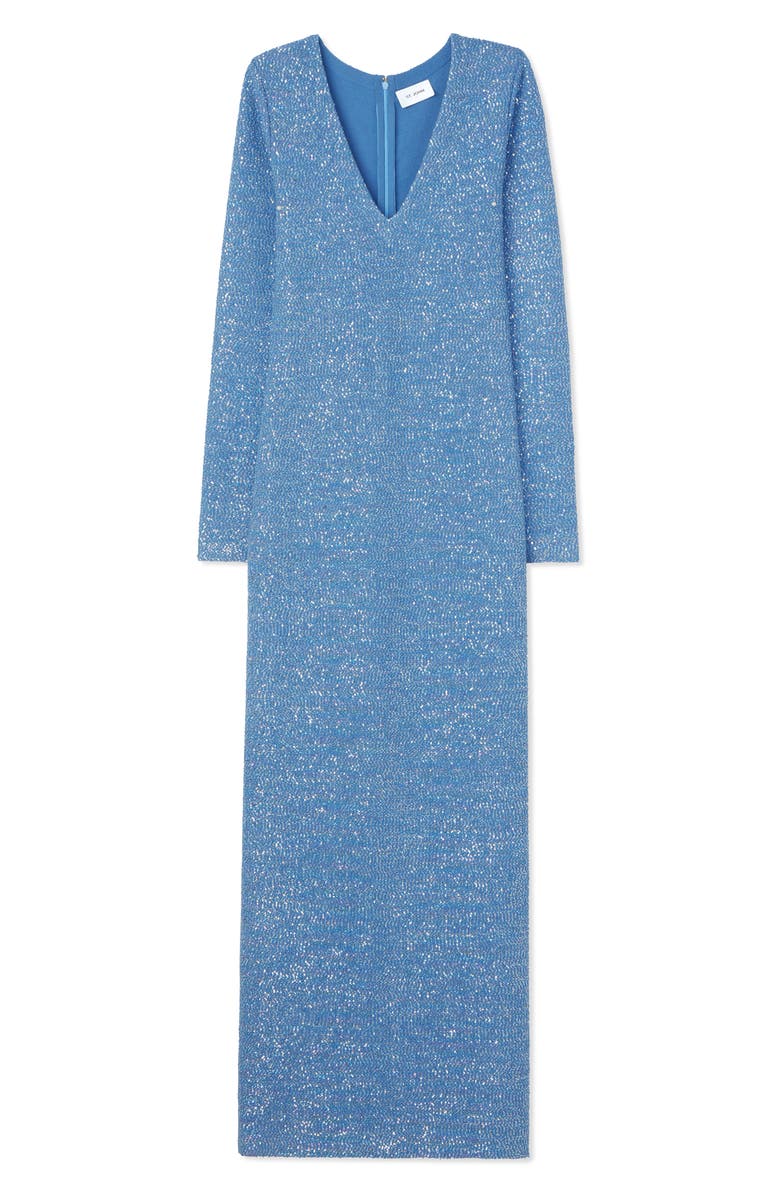 St. John Collection Sequin Long Sleeve Knit Gown, Alternate, color, 
