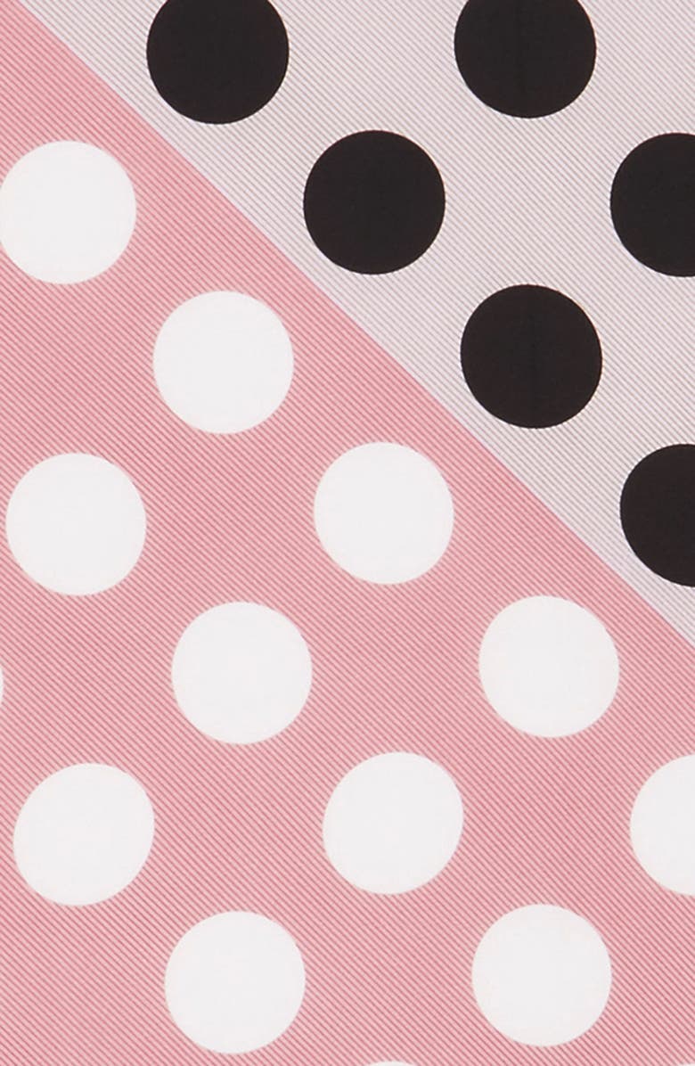 Vince Camuto Polka Stripe Square Silk Scarf, Alternate, color, 