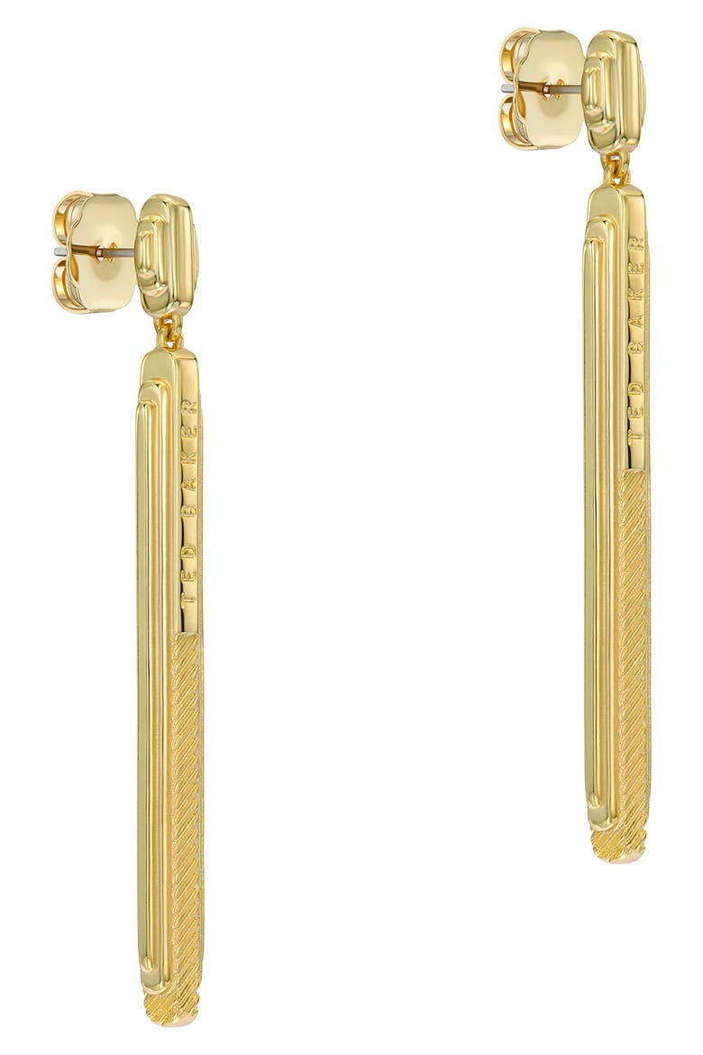 Devany Deco Groove Drop Earrings, Alternate, color, GOLD TONE
