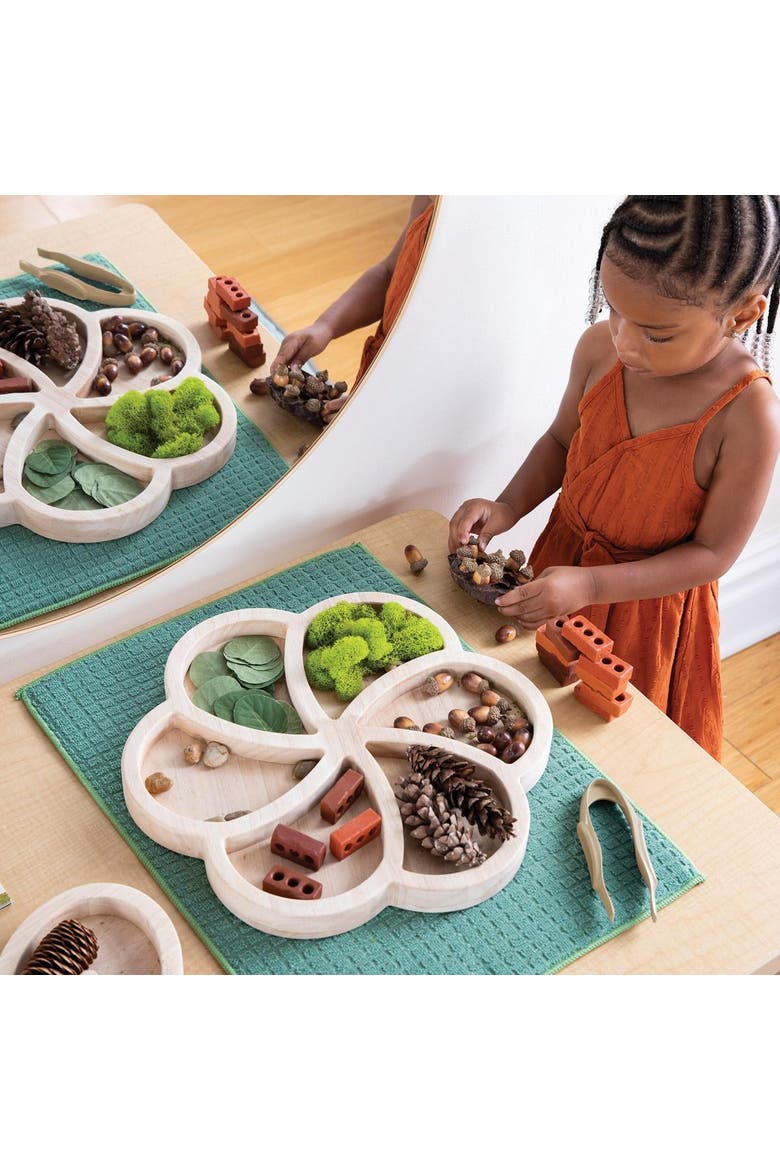 Loose Parts Organic Wooden Trays - Set of 3, Alternate, color, Beige