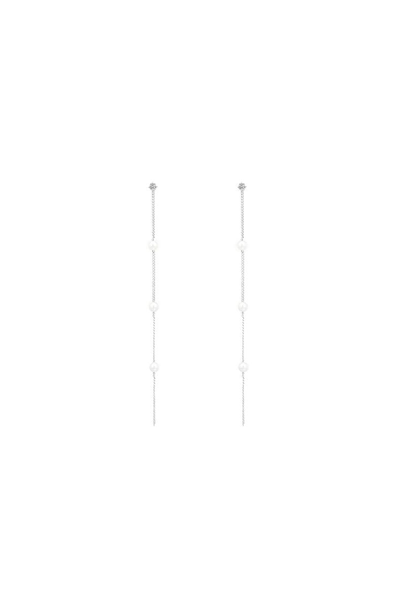 Bearfruit Jewelry Sterling Silver Infinite Pearl Earrings Dainty Elegant Daily Wear, Main, color, Silver