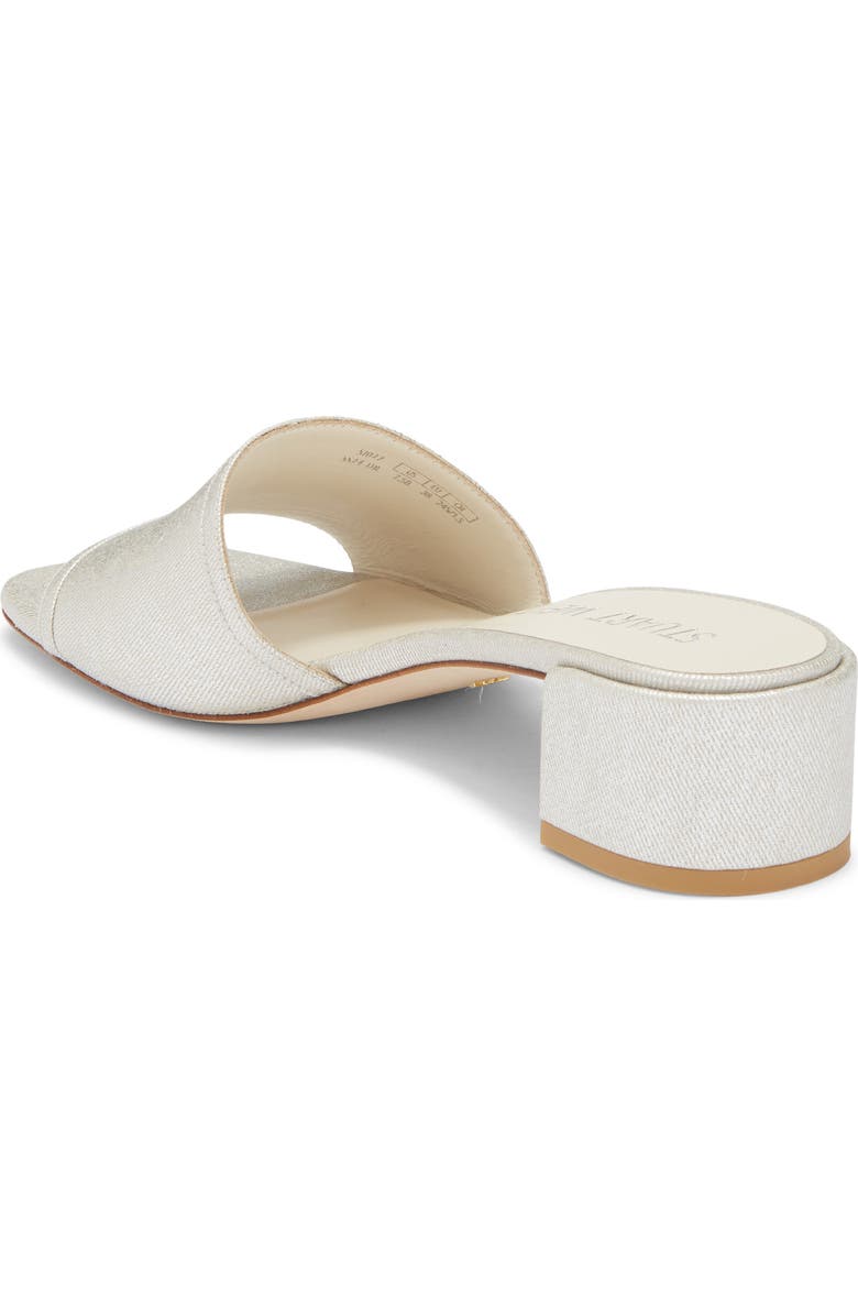 Stuart Weitzman Cayman Block Heel Sandal, Alternate, color, Silver