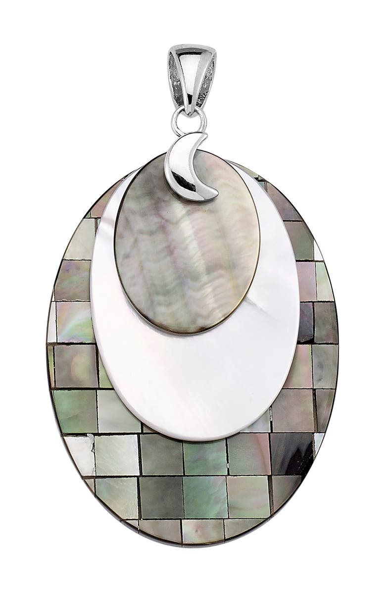 SAMUEL B. Sterling Silver Abalone & Mother of Pearl Pendant, Main, color, Grey